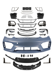 Porsche 987.1 987.2 Cayman & Boxster (all models, including Base / S / R) 2005 2006 2007 2008 2009 2010 2011 2012 with Aftermarket Parts – GT4 Conversion Style Front Bumper & Trims PP Polypropylene / Dry Pre-preg Carbon Fiber from Dupont Tech