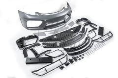 Porsche 981 Cayman & Boxster (all models, including Base / S / GTS / GT4 / Spyder) 2012 2013 2014 2015 2016 with Aftermarket Parts – GT4 Conversion Style Front Bumper & Trims (with & without GT4 Logo) PP Polypropylene / Dry Pre-preg Carbon Fiber from Dupont Tech