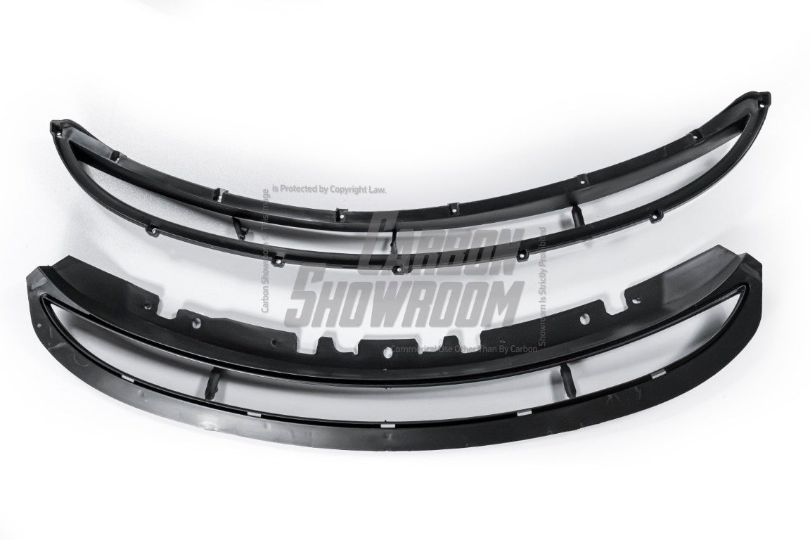 Porsche 981 Cayman & Boxster (all models, including Base / S / GTS / GT4 / Spyder) 2012 2013 2014 2015 2016 with Aftermarket Parts – GT4 Conversion Style Front Bumper & Trims (with & without GT4 Logo) PP Polypropylene / Dry Pre-preg Carbon Fiber from Dupont Tech