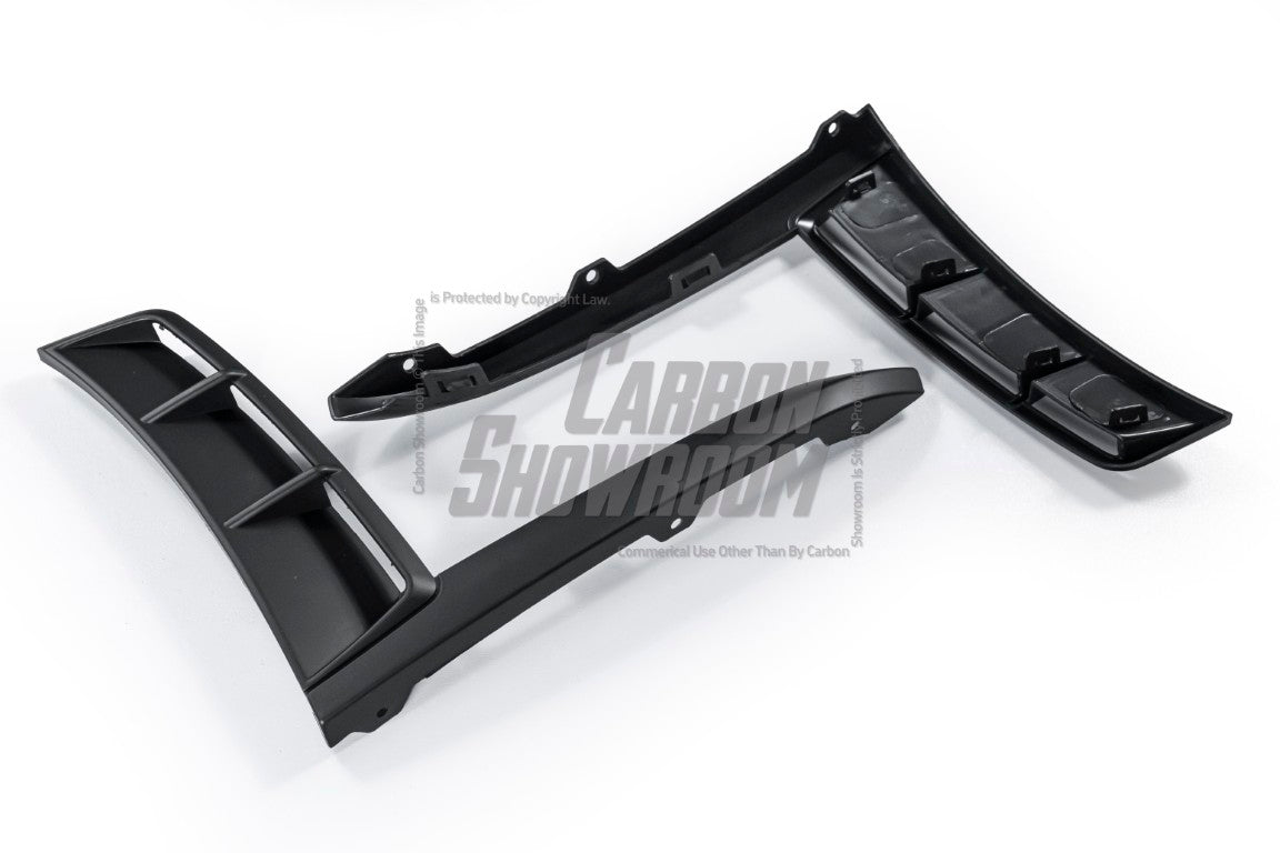 Porsche 981 Cayman & Boxster (all models, including Base / S / GTS / GT4 / Spyder) 2012 2013 2014 2015 2016 with Aftermarket Parts – GT4 Conversion Style Front Bumper & Trims (with & without GT4 Logo) PP Polypropylene / Dry Pre-preg Carbon Fiber from Dupont Tech