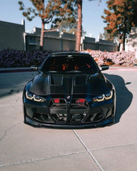 BMW M3 / M3C G80 G81 & M4 / M4C G82 G83 2021 2022 2023 2024 with Aftermarket Parts -?Hood Bonnet?Double-sided Pre-preg Carbon Fiber?from TAKD Carbon