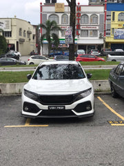 Honda Civic Type-R FK8 2017 2018 2019 2020 2021 with Aftermarket Parts - JS Style Front Grill & Front grill Emblem holder Carbon Fiber / FRP from EPR USA