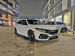 Honda Civic Type-R FK8 2017 2018 2019 2020 2021 with Aftermarket Parts - JS Style Front Grill & Front grill Emblem holder Carbon Fiber / FRP from EPR USA