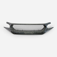 Honda Civic Type-R FK8 2017 2018 2019 2020 2021 with Aftermarket Parts - JS Style Front Grill & Front grill Emblem holder Carbon Fiber / FRP from EPR USA