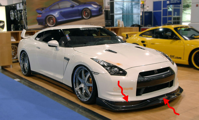 Nissan GTR R35 CBA 2008 2009 2010 2011 with Aftermarket Parts - AM Front Lip Carbon Fiber / FRP from EPR USA