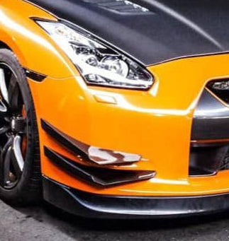 Nissan GTR R35 CBA 2008 2009 2010 2011 with Aftermarket Parts - Front Bumper Canard Carbon Fiber / FRP from EPR USA