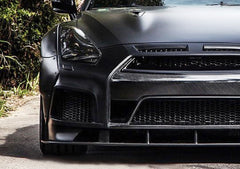 Nissan GTR R35 DBA 2012 2013 2014 2015 2016 with Aftermarket Parts - OE Style Front Bumper Nose Cover Carbon Fiber / FRP from EPR USA