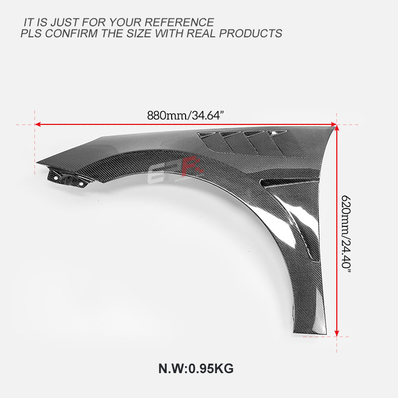 Hyundai Elantra Limited N-Line SE SEL Pre-Facelift CN7 2021 2022 2023 with Aftermarket Parts - EPA V Type Vented Front Fender Carbon Fiber from EP Racing