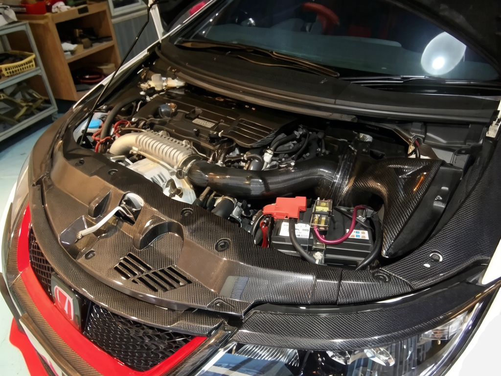 Honda Civic Type R FK2 2012 2013 2014 2015 with Aftermarket Parts - Engine Bay Side Panel Cover Carbon Fiber from EPR USA