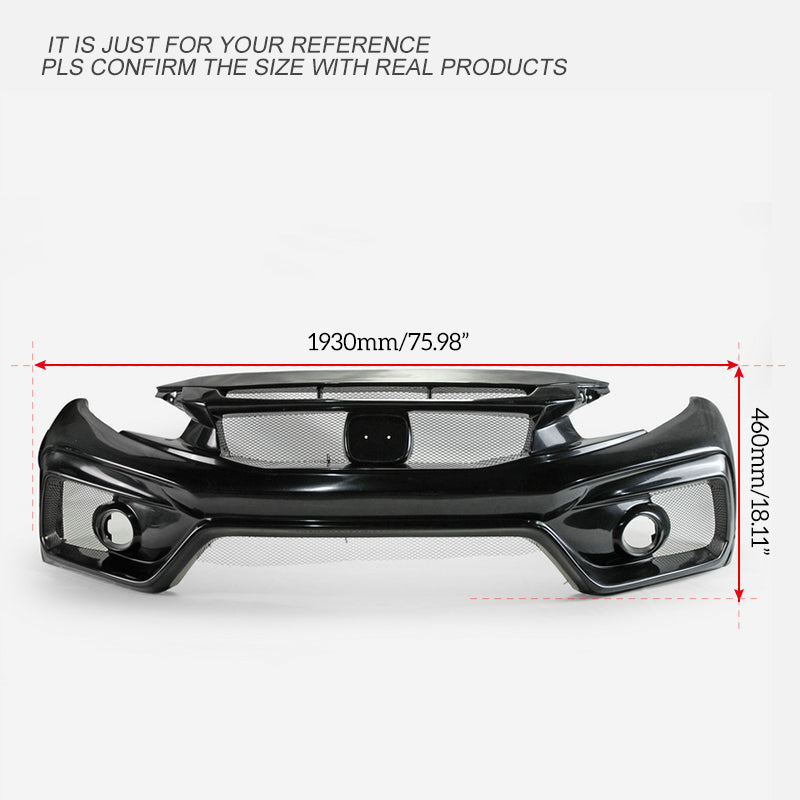 Honda Civic Type-R FK8 2017 2018 2019 2020 2021 with Aftermarket Parts - VRS2 Style Front bumper FRP from EPR USA