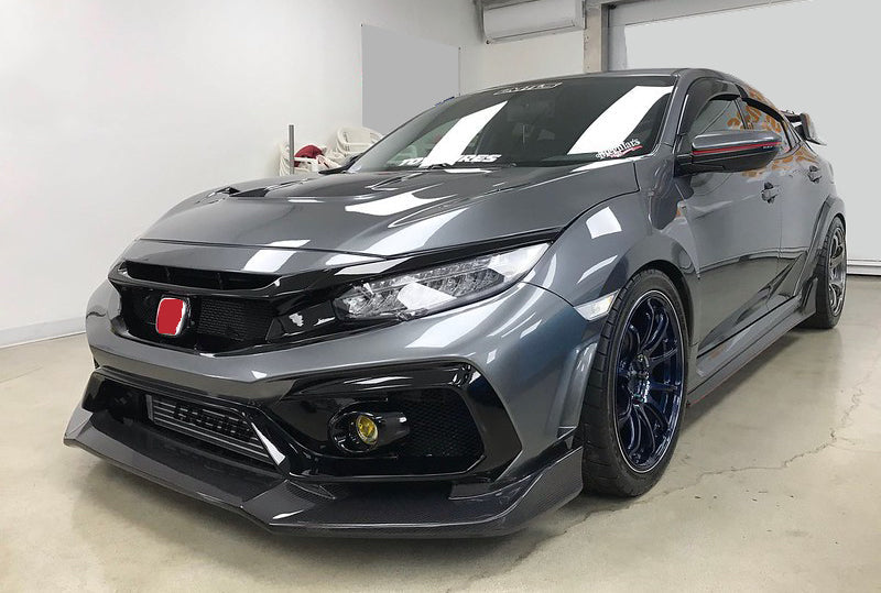 Honda Civic Type-R FK8 2017 2018 2019 2020 2021 with Aftermarket Parts - VRS2 Style Front bumper FRP from EPR USA