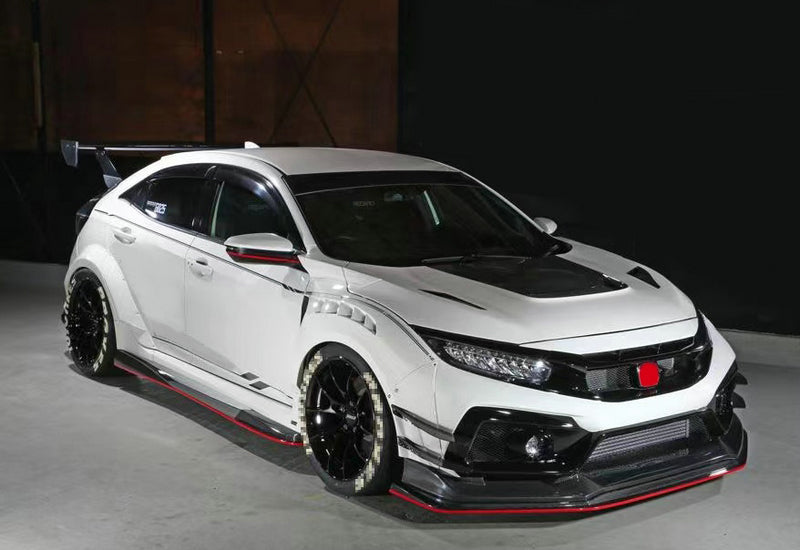 Honda Civic Type-R FK8 2017 2018 2019 2020 2021 with Aftermarket Parts - VRSW Style Front Fender Carbon Fiber/FRP from EPR USA