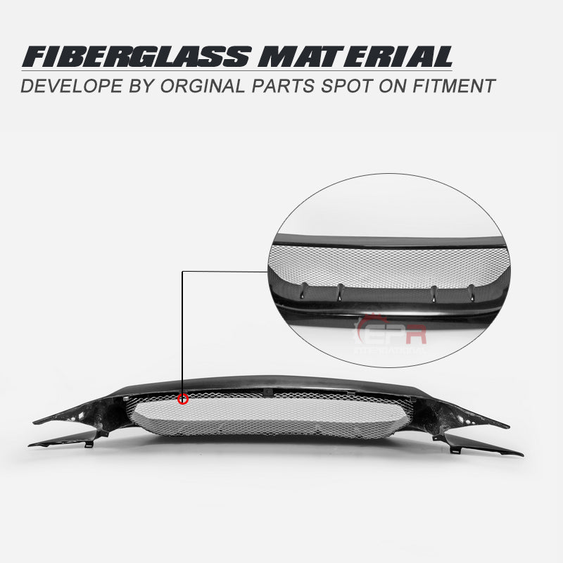 Honda Civic Type-R FK8 2017 2018 2019 2020 2021 with Aftermarket Parts - JS Style Front Grill & Front grill Emblem holder Carbon Fiber / FRP from EPR USA