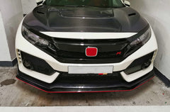 Honda Civic Type-R FK8 2017 2018 2019 2020 2021 with Aftermarket Parts - OEM Style Front Lip Carbon Fiber / FRP from EPR USA