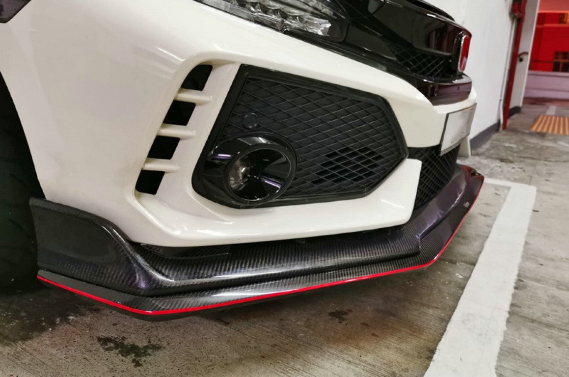 Honda Civic Type-R FK8 2017 2018 2019 2020 2021 with Aftermarket Parts - OEM Style Front Lip Carbon Fiber / FRP from EPR USA