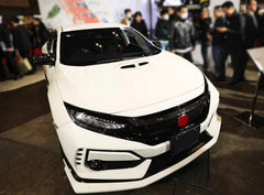 Honda Civic Type-R FK8 2017 2018 2019 2020 2021 with Aftermarket Parts - M Style Front Lip ABS from EPR USA