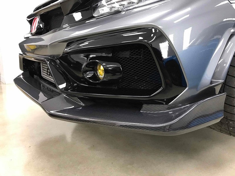 Honda Civic Type-R FK8 2017 2018 2019 2020 2021 with Aftermarket Parts - VRS2 Style Front Lip Carbon Fiber / FRP from EPR USA