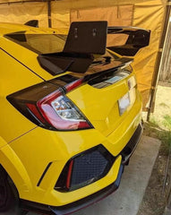 Honda Civic Type-R FK8 2017 2018 2019 2020 2021 with Aftermarket Parts - Type M Style Rear Spoiler Carbon Fiber / FRP from EPR USA