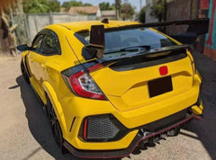 Honda Civic Type-R FK8 2017 2018 2019 2020 2021 with Aftermarket Parts - Type M Style Rear Spoiler Carbon Fiber / FRP from EPR USA