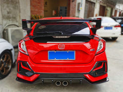 Honda Civic Type-R FK8 2017 2018 2019 2020 2021 with Aftermarket Parts - Type M Style Rear Spoiler Carbon Fiber / FRP from EPR USA