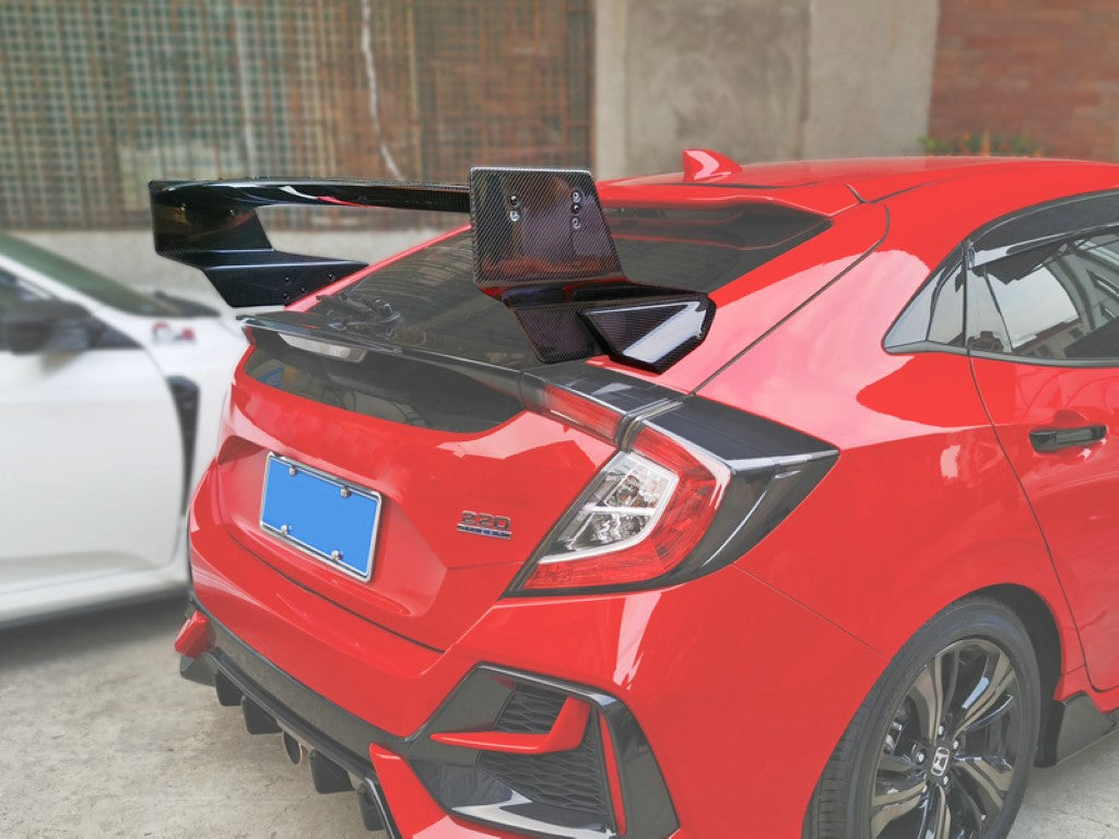 Honda Civic Type-R FK8 2017 2018 2019 2020 2021 with Aftermarket Parts - Type M Style Rear Spoiler Carbon Fiber / FRP from EPR USA