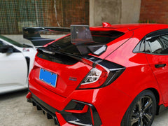 Honda Civic Type-R FK8 2017 2018 2019 2020 2021 with Aftermarket Parts - Type M Style Rear Spoiler Carbon Fiber / FRP from EPR USA