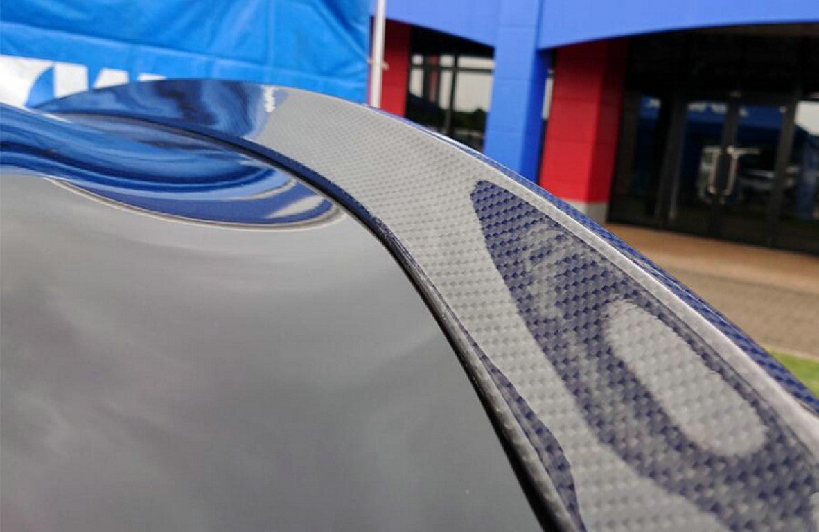 Honda Civic Type-R FK8 2017 2018 2019 2020 2021 with Aftermarket Parts - VVT Style Rear Spoiler Add On Gurney Flap Carbon Fiber / FRP from EPR USA