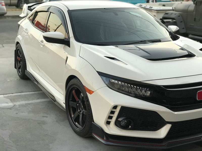 Honda Civic Type-R FK8 2017 2018 2019 2020 2021 with Aftermarket Parts - VRS2 Style Side Skirts Vacuumed Carbon Fiber / FRP from EPR USA