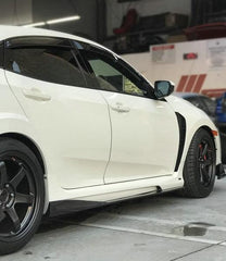 Honda Civic Type-R FK8 2017 2018 2019 2020 2021 with Aftermarket Parts - VRS2 Style Side Skirts Vacuumed Carbon Fiber / FRP from EPR USA