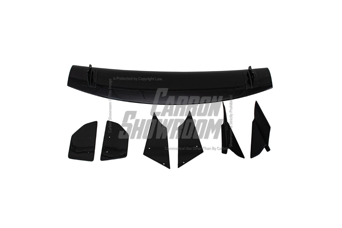 Honda Civic Type-R FK8 2017 2018 2019 2020 2021 & Civic 10th Gen FK7 2017 2018 2019 2020 2021 with Aftermarket Parts - VRSAR2 Style Rear GT Spoiler Carbon Fiber / FRP from EPR USA