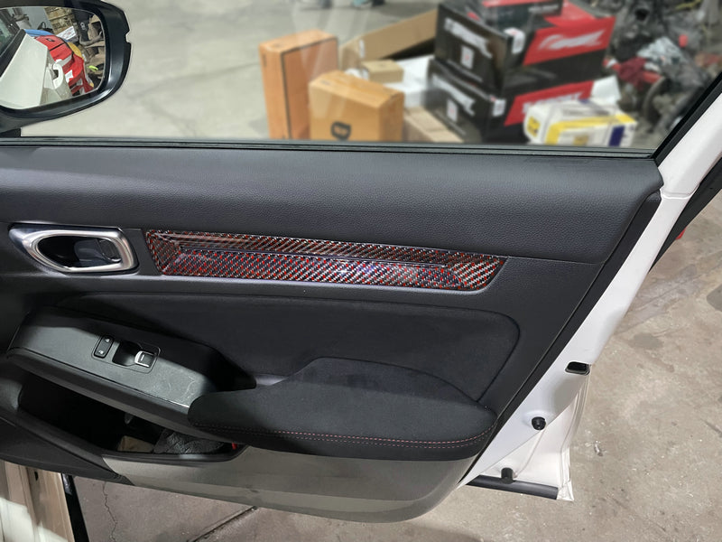 Honda Civic Type-R FL5 2023 2024 with Aftermarket Parts - Front & Rear Door Trim Pre-preg Carbon Fiber from EPR USA
