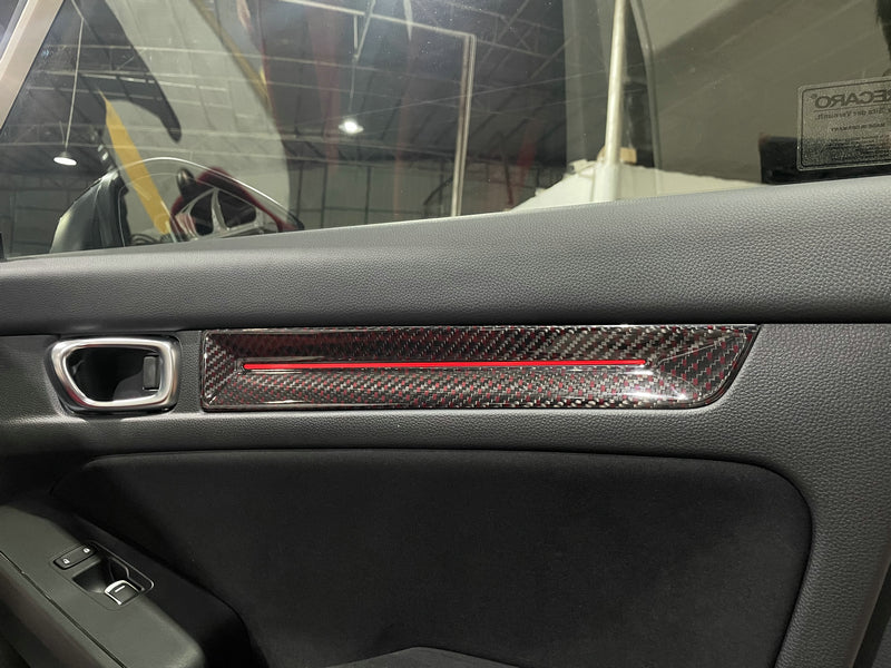 Honda Civic Type-R FL5 2023 2024 with Aftermarket Parts - Front & Rear Door Trim Pre-preg Carbon Fiber from EPR USA

