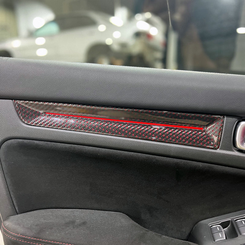 Honda Civic Type-R FL5 2023 2024 with Aftermarket Parts - Front & Rear Door Trim Pre-preg Carbon Fiber from EPR USA
