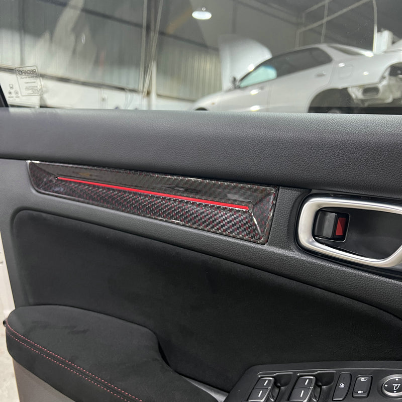 Honda Civic Type-R FL5 2023 2024 with Aftermarket Parts - Front & Rear Door Trim Pre-preg Carbon Fiber from EPR USA
