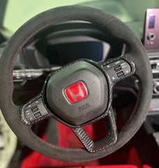 Honda Civic Type-R FL5 2023 2024 with Aftermarket Parts - Steering Wheel surround Pre-preg Carbon Fiber from EPR USA