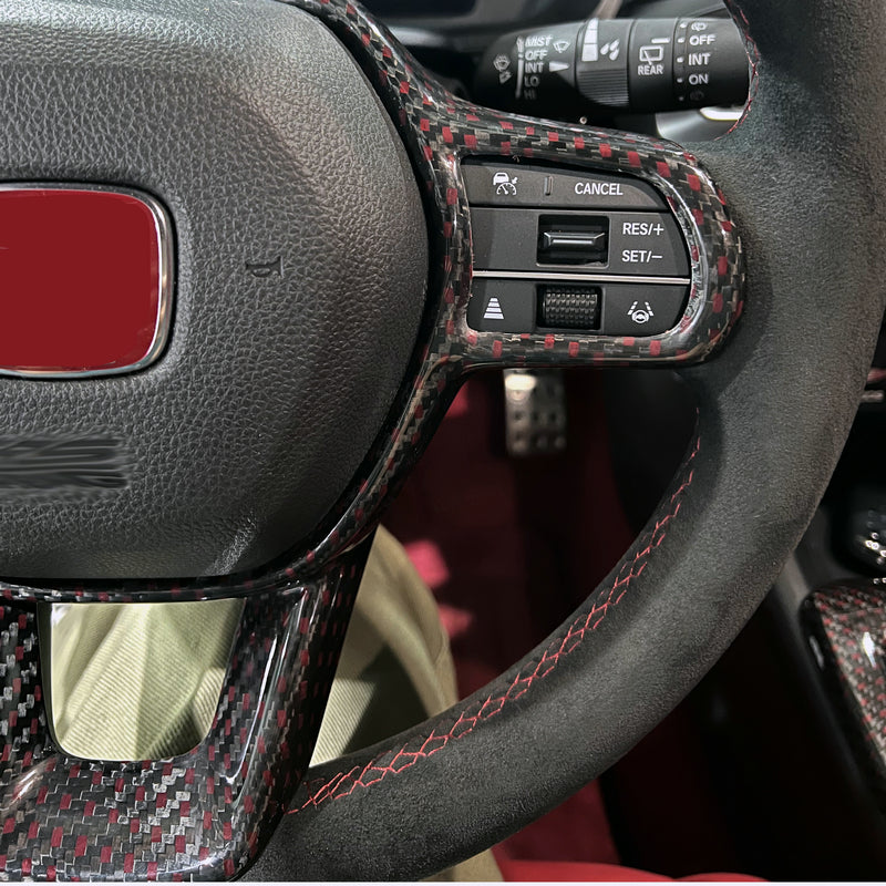 Honda Civic Type-R FL5 2023 2024 with Aftermarket Parts - Steering Wheel surround Pre-preg Carbon Fiber from EPR USA