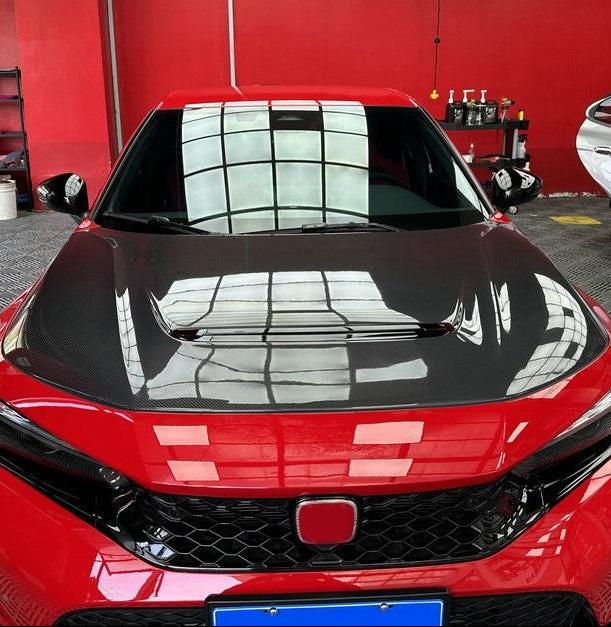 Honda Civic Type-R FL5 2023 2024with Aftermarket Parts - Hood Bonnet Carbon Fiber / FRP from EPR USA