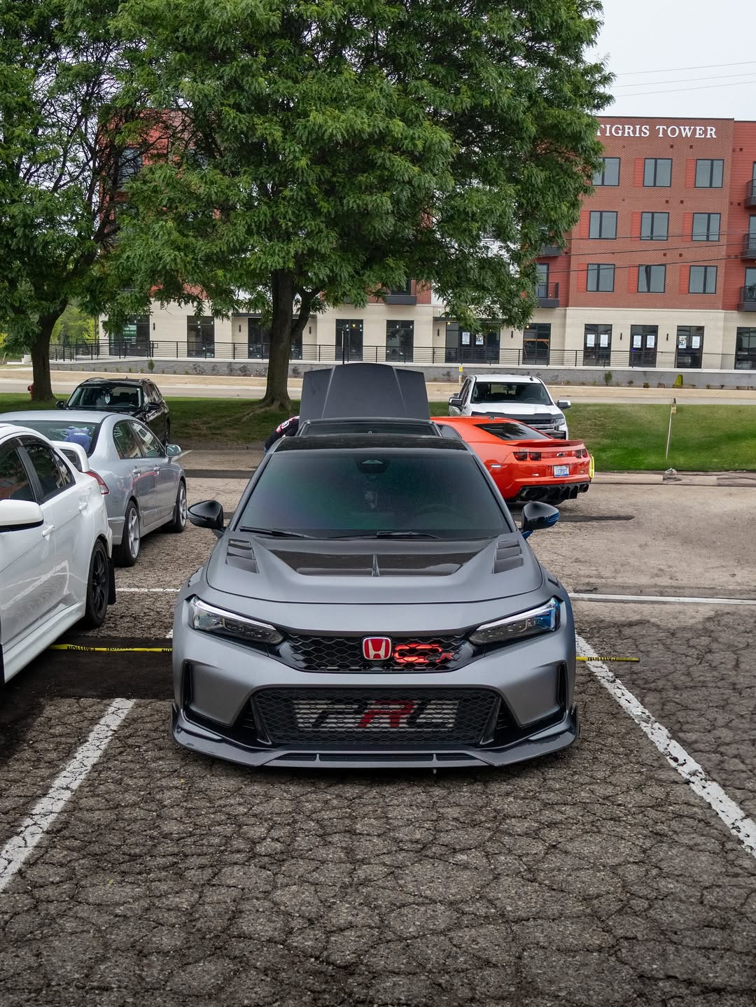 Honda Civic Type-R FL5 2023 2024 with Aftermarket Parts - TM Style Hood Bonnet Carbon Fiber / FRP from EPR USA