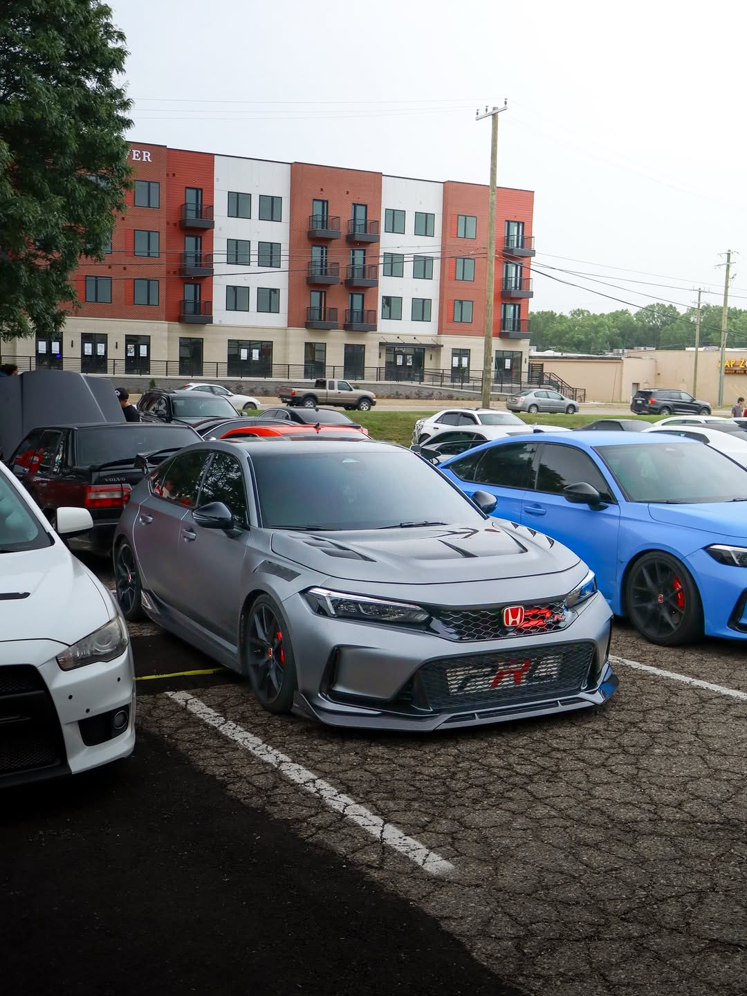 Honda Civic Type-R FL5 2023 2024 with Aftermarket Parts - TM Style Hood Bonnet Carbon Fiber / FRP from EPR USA