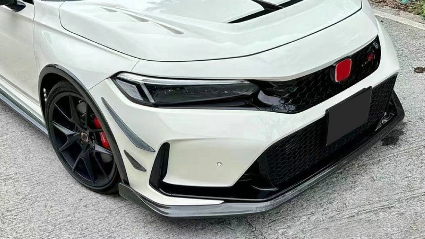 Honda Civic Type-R FL5 2023 2024 with Aftermarket Parts - TM Style Front Bumper Canard Carbon Fiber / FRP from EPR USA