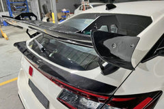 Honda Civic Type-R FL5 2023 2024 with Aftermarket Parts - SPN Style Rear Spoiler Carbon Fiber / FRP from EPR USA