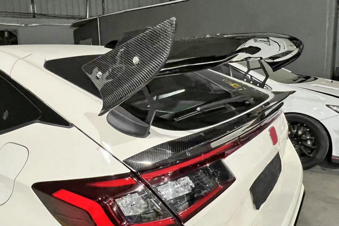 Honda Civic Type-R FL5 2023 2024 with Aftermarket Parts - SPN Style Rear Spoiler Carbon Fiber / FRP from EPR USA