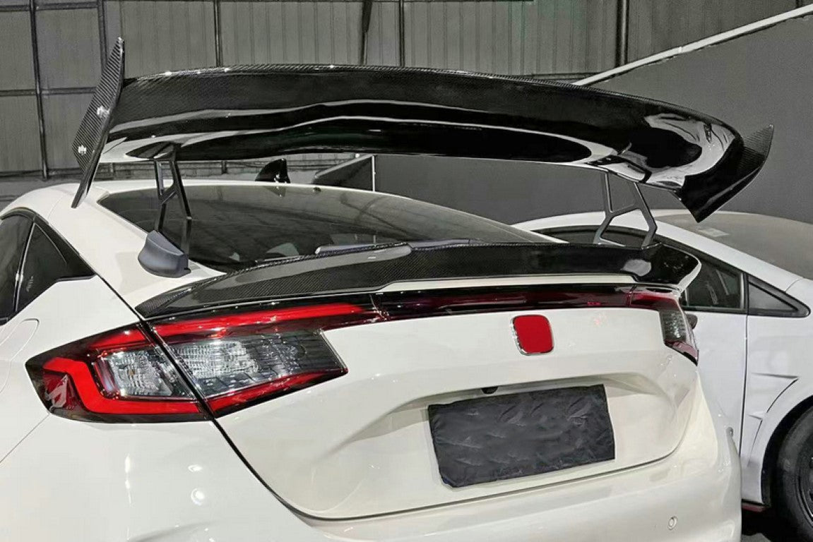 Honda Civic Type-R FL5 2023 2024 with Aftermarket Parts - SPN Style Rear Spoiler Carbon Fiber / FRP from EPR USA