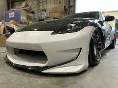 Nissan 370Z Sport Touring Base Fairlady Z Z34 Pre-Facelift 2009 2010 2011 & 370Z Sport Touring Base Fairlady Z Z34 Facelift 2012 2013 2014 2015 2016 2017 2018 2019 2020 & Nismo V1 2009 2010 2011 & Nismo V2 2012 2013 2014 2015 2016 2017 2018 2019 2020 with Aftermarket Parts - AM STYLE Front Bumper Carbon Fiber / FRP from EPR USA