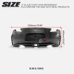 Nissan 370Z Sport Touring Base Fairlady Z Z34 Pre-Facelift 2009 2010 2011 & 370Z Sport Touring Base Fairlady Z Z34 Facelift 2012 Nissan 370Z Sport Touring Base Fairlady Z Z34 Pre-Facelift 2009 2010 2011 & 370Z Sport Touring Base Fairlady Z Z34 Facelift 2012 2013 2014 2015 2016 2017 2018 2019 2020 & Nismo V1 2009 2010 2011 & Nismo V2 2012 2013 2014 2015 2016 2017 2018 2019 2020 with Aftermarket Parts - Nismo Conversion Style Rear Bumper PP Polypropylene from EP Racing