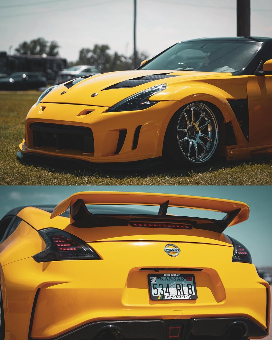 Nissan 370Z Sport Touring Base Fairlady Z Z34 Pre-Facelift 2009 2010 2011 & 370Z Sport Touring Base Fairlady Z Z34 Facelift 2012 2013 2014 2015 2016 2017 2018 2019 2020 & Nismo V1 2009 2010 2011 & Nismo V2 2012 2013 2014 2015 2016 2017 2018 2019 2020 with Aftermarket Parts - Nismo Conversion Style Rear Spoiler Carbon Fiber / FRP from EPR USA