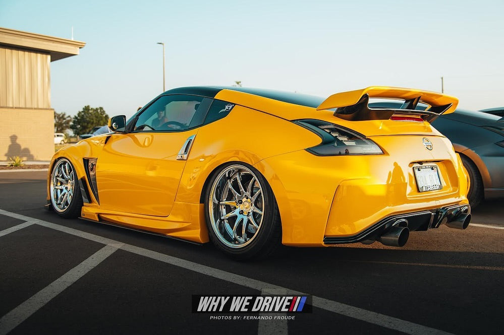 Nissan 370Z Sport Touring Base Fairlady Z Z34 Pre-Facelift 2009 2010 2011 & 370Z Sport Touring Base Fairlady Z Z34 Facelift 2012 2013 2014 2015 2016 2017 2018 2019 2020 & Nismo V1 2009 2010 2011 & Nismo V2 2012 2013 2014 2015 2016 2017 2018 2019 2020 with Aftermarket Parts - Nismo Conversion Style Rear Bumper Carbon Fiber / FRP from EPR USA