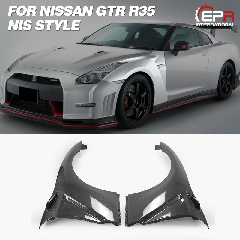 Nissan GTR R35 CBA DBA EBA 2008 2009 2010 2011 2012 2013 2014 2015 2016 2017 2018 2019 2020 2021 2022 2023 2024 with Aftermarket Parts - Front Fenders Carbon Fiber / FRP from EPR USA