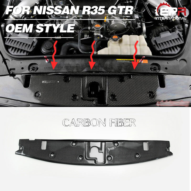 Nissan GTR R35 CBA DBA EBA 2008 2009 2010 2011 2012 2013 2014 with Aftermarket Parts - OEM Style Cooling Slam Panel Carbon Fiber / FRP from EPR USA