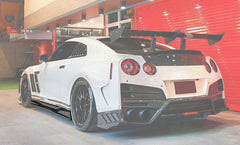 Nissan GTR R35 CBA DBA EBA 2008 2009 2010 2011 2012 2013 2014 2015 2016 2017 2018 2019 2020 2021 2022 2023 2024 with Aftermarket Parts -TS Style Replacement Side Skirts Carbon Fiber / FRP from EPR USA